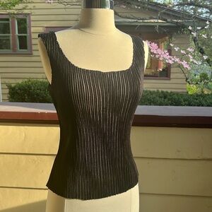 Crinkle tank top in black. Barely worn. To be paired with crinkle jacket.